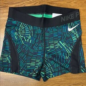 Nike Black and Teal Patterned Shorts